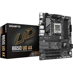 GIGABYTE B650 UD AX Carte Mère - Prend en charge les processeurs AMD Ryzen Série 9000, VRM 6+2+2 phases, jusqu'à 7600MHz DDR5 (OC), 1x PCIe 5.0 + 2x PCIe 4.0 M.2, LAN GbE, Wi-Fi 6, USB 3.2 Gen 2