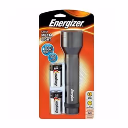 Torche ENERGIZER Metal LCM 25 - Fonctionne avec 2 Piles D - Eclairage LED - Luminosité: 100 lumens - Distance du faisceau : 4 ...