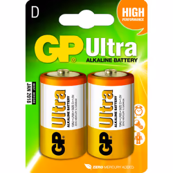 GP Batteries Ultra Alkaline D, Batterie à usage unique, D, Alcaline, 1,5 V, 2 pièce(s), Multicolore