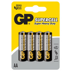 4 x Pile GP R6 Super Heavy Duty AA 1.5V
