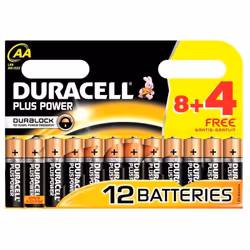 8x Piles Duracell AA Plus Power + 4 piles Offertes - Puissance & longévité - Technologie DURALOCK - Offrent une puissance fia ...