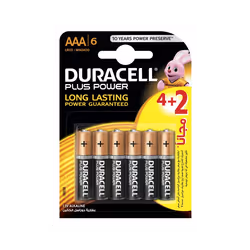 Piles DURACELL Power Plus - Format de Pile: AAA Micro - Nombre de Piles: 6 Piles - Tension: 1.5 V - Compatible avec les: télé ...