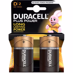2x Piles DURACELL Plus Power D