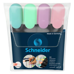 POCH/4 SURLIGNEURS FLUO JOB Schneider -COULEUR PASTEL ASSORTIS