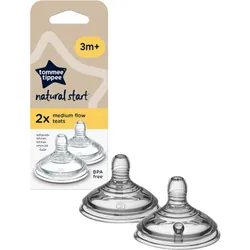 Tommee Tippee Natural Start Anti-Colic Teat Medium Flow 3 m+ 2 pcs