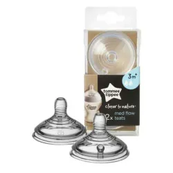 Tommee Tippee 2 tétines débit Moyen CTN 3M+