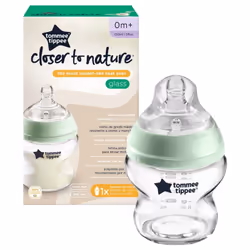 Tommee Tippee Closer to Nature Anti-Colique Biberon en Verre 150 ml 0 Mois et +