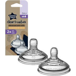 Tommee Tippee Closer To Nature Advanced Anti-colic Teat Variable Flow 0m+ 2 pcs