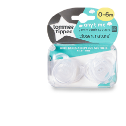 Tommee Tippee Any Time Tétine pour bébé classique Silicone Transparent