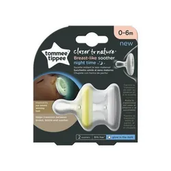 Tommee Tippee Closer To Nature Breast-like Natural Night 0-6m 2 pcs
