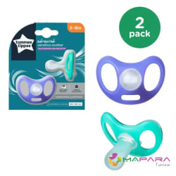 Sucettes Closer to Nature Sensitive x2 Bleu / Gris 6-18 mois de Tommee Tippee