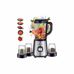 Blender KENWOOD en verre avec 2 broyeurs 1000W 1,5L - Noir Argenté (BLM45.880SS)