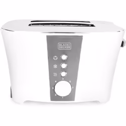 Grille-pain 2TR Black+Decker 800 Watt- Blanc -  Puissance : 800 Watt - poids : 1,54 kg - Matériel: acier inoxydable - Nombre  ...