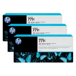 HP 771C pack de 3 cartouches d'encre DesignJet magenta clair, 775 ml (B6Y35A)