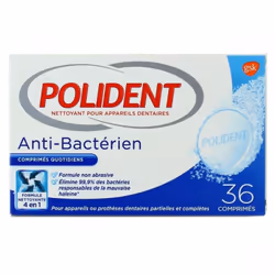 Nettoyant Polident® Anti-Bactérien aide à réduire la plaque. Il élimine 99,9% des bactéries responsables de la mauvaise halei ...