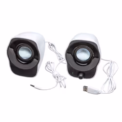 Logitech Haut-parleurs stéréo compacts Haut-parleurs Z120 alimentés par USB, 2.0 canaux, Avec fil, 1,2 W, Blanc