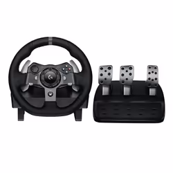 Logitech G G920 Driving Force, Volant + pédales, PC, Xbox One, Xbox Series S, Xbox Series X, Croix directionnelle, Analogique ...