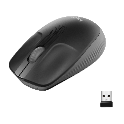 Logitech M190 Full-Size Wireless Mouse - Ambidextre - Optique - RF sans fil - 1000 DPI - Charbon de bois (910-005905)