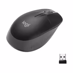 Logitech M190 Full-Size Wireless Mouse - Ambidextre - Optique - RF sans fil - 1000 DPI - Charbon de bois (910-005905)