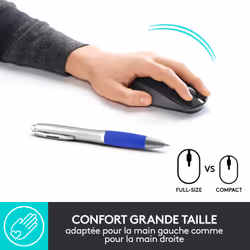 Logitech M190 Full-Size Wireless Mouse - Ambidextre - Optique - RF sans fil - 1000 DPI - Charbon de bois (910-005905) - Vue supplémentaire 7