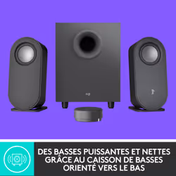 Logitech Haut-parleurs pour ordinateur Z407 Bluetooth avec caisson de basses et commande sans fil