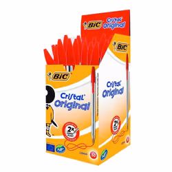 50x Stylos à bille Cristal Medium BIC / Rouge