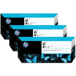 HP 81 3-pack 680-ml Black DesignJet Dye Ink Cartridges cartouche d'encre 3 pièce(s) Original Noir