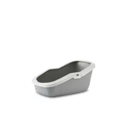 Savic Aseo Chat Toilettes ouvertes pour animaux de compagnie Gris, Blanc