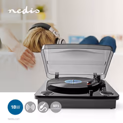 Nedis TURN300BK Table de mixage Platine dj à entrainement courroie Noir