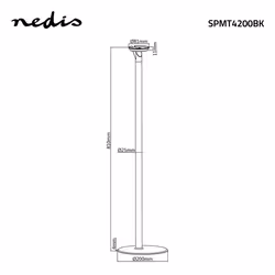Nedis SPMT4200BK support de haut-parleurs Sol Acrylonitrile-Butadiène-Styrène (ABS), Métal Noir - Vue supplémentaire 4
