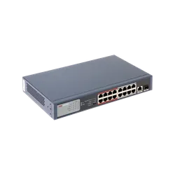 Hikvision Digital Technology DS-3E0318P-E/M commutateur réseau Non-géré L2 Fast Ethernet (10/100) Connexion Ethernet, supportant l'alimentation via ce port (PoE) 1U Bleu, Gris