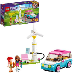 LEGO®Friends 41443 La Voiture Electrique d’Olivia, Jeu de construction avec Mini Poupées, Eco-éducation pour Enfant de 6 ans et +