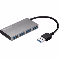 Sandberg USB 3.0 Pocket Hub 4 ports, USB 3.2 Gen 1 (3.1 Gen 1) Type-A, USB 3.2 Gen 1 (3.1 Gen 1) Type-A, 5000 Mbit/s, Blanc, ...