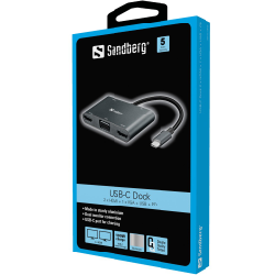 Sandberg USB-C Dock 2xHDMI+1xVGA+USB+PD
