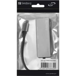Sandberg 336-32 hub & concentrateur USB 3.2 Gen 1 (3.1 Gen 1) Type-C 5000 Mbit/s Gris