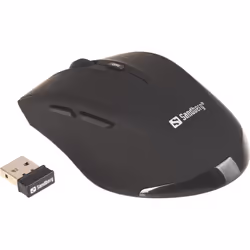 Sandberg Wireless Mouse Pro, Droitier, Optique, RF sans fil, 1600 DPI, Noir