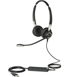 Casque PC Bureau Jabra Biz 2400 II USB Duo Noir Argent - Haut-parleur avec fil pour centre d'appels
