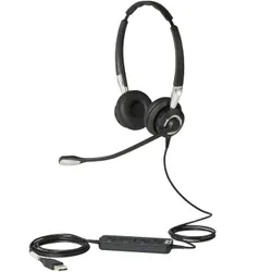 Casque PC Bureau Jabra Biz 2400 II USB Duo Noir Argent - Haut-parleur avec fil pour centre d'appels
