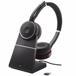 Jabra Evolve 75 UC Stereo, Casque, Arceau, Bureau/Centre d'appels, Noir, Binaural, Volume +, Volume +
