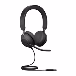 Jabra Evolve2 40, MS Stereo, Avec fil, Bureau/Centre d'appels, 20 - 20000 Hz, 188 g, Casque, Noir