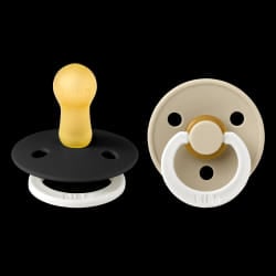 BIBS Colour 2 Sucettes Taille 2 Black Glow – Vanilla Glow 6 à 18 mois