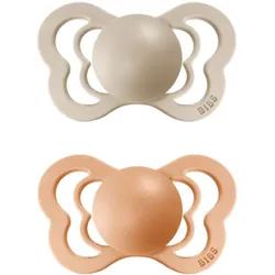 BIBS Couture Natural Rubber Size 1: 0+ months Vanilla / Peach 2 pcs