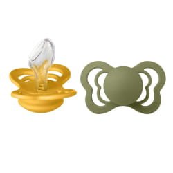 BIBS Supreme 2 Sucettes Taille 1 Honey Bee - Olive 0 à 6 mois