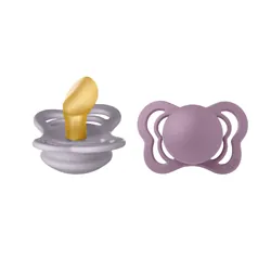 BIBS 2 SUCETTE COUTURE PACIFIER FOSSIL GREY MAUVE SIZE 1