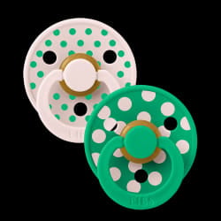 BIBS Colour 2 Sucettes Taille 1 Polka Petal – Cactus 6 à 18 mois