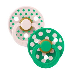 BIBS Colour 2 Sucettes Taille 1 Polka Petal – Cactus 6 à 18 mois