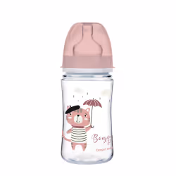 CANPOL BABIES Biberon Anti Colique Col Large 240ML - Rose , a été créé spécialement pour les plus jeunes bébés. Il garantit u ...
