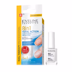 Eveline Cosmetics 8en1 Total Action maintient des ongles très sensibles complets ; Renforce la résistance de la plaque de l'o ...