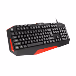 GENESIS RHOD 220, Taille réelle (100 %), USB, Clavier à membrane, QWERTY, Noir, Rouge