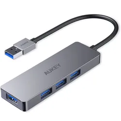 AUKEY CB-H36 hub & concentrateur USB 2.0 5000 Mbit/s Argent